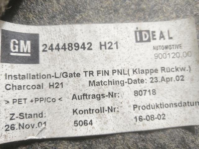 Обшивка крышки багажника Z4C0I6 Opel Vectra купить в магазине запчастей бу