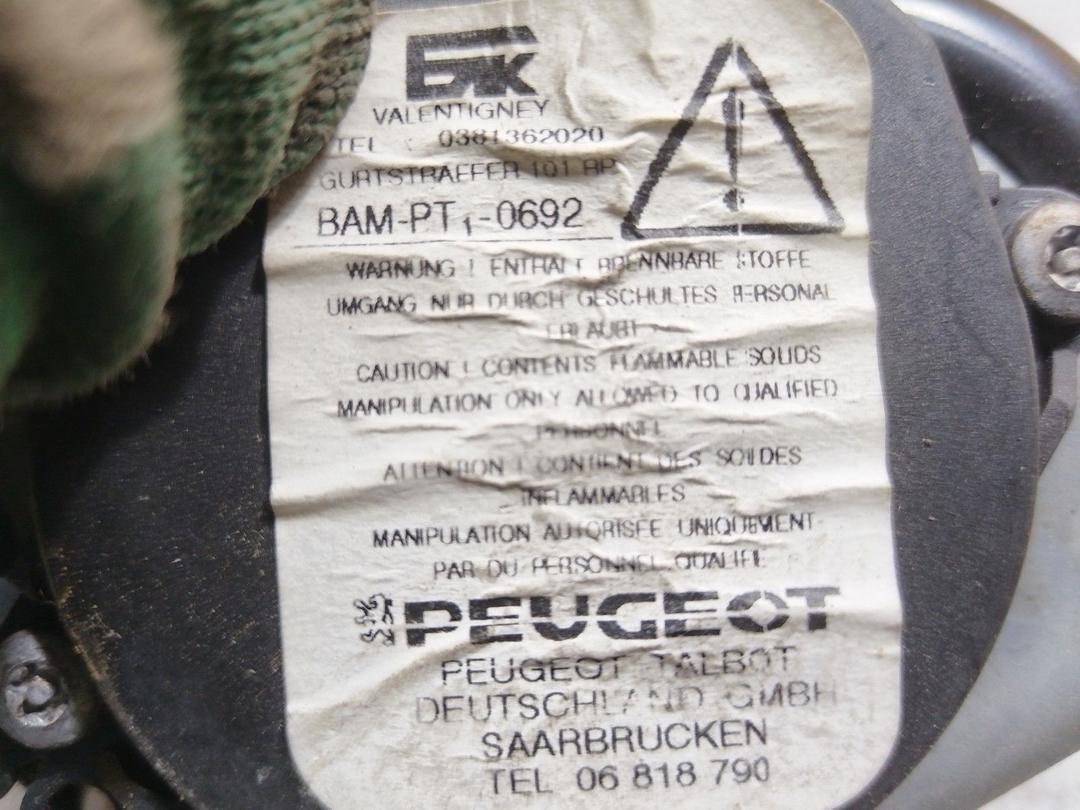 Ремень безопасности передний левый 9UGQVT Peugeot 206 купить в магазине запчастей бу