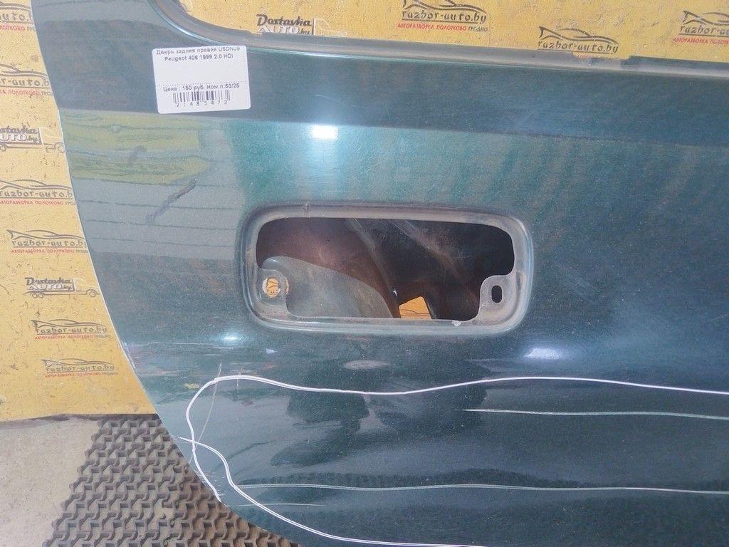 Дверь задняя правая U5DNJ9 Peugeot 406 - Фото 2